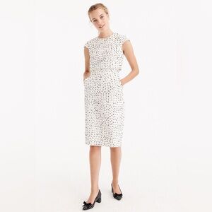 J Crew Ivory Tweed Sheath Dress Size 0